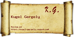 Kugel Gergely névjegykártya